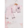Kedi Desenli 3lü Hırkalı Kız Bebek Takım