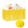 Kendinden Yapışkanlı Makaron Sarı Püsküllü Masa Eteği – 75 x 275 cm Parti Süslemesi