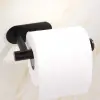 Kendinden Yapışkanlı Tuvalet Kağıtlığı – Mat Siyaodern Banyo Rulo Askısı