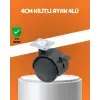Kilitli Mini Tekerlek Ayak 4 cm 4’lü Set