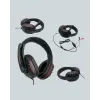 Kırmızı Gaming Headset Mikrofonlu Sağlam Kablolu Konforlu