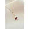 Kırmızı Gül Figürlü Kolye