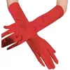 Kırmızı Renk Dirseğe Kadar Uzun Kumaş Eldiven 40 Cm Bx40