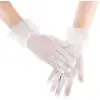 Kısa Boy Güpürlü Beyaz Puantiyeli Tül Eldiven