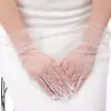 Kısa Boy Güpürlü Beyaz Puantiyeli Tül Eldiven Beyaz Renk