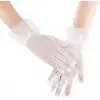 Kısa Boy Güpürlü Beyaz Puantiyeli Tül Eldiven Beyaz Renk
