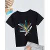 Kız Çocuk Baskılı T-Shirt- Siyah