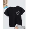 Kız Çocuk Bisiklet Yaka Baskılı T-Shirt - Siyah