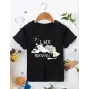 Kız Çocuk Bisiklet Yaka Baskılı T-Shirt - Siyah