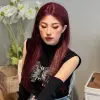 Kızıl Kahverengi Düz Tül Peruk