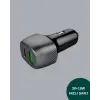 Kompakt Tasarımlı Type-C + USB Girişli Araç Şarj Başlığı