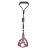 Köpek Göğüs Tasma Seti Daa Desenli 2 cm*40-58 cm Mor-Pembe
