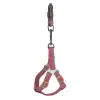 Köpek Göğüs Tasma Seti Daa Desenli 2 cm*40-58 cm Mor-Pembe