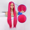 Koyu Pembe Ekstra Uzun Tül Peruk