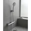 Krem Duş Başlığı Seti 4 Kademeli El Duşu Spiral Hortumlu Banyo Seti