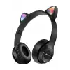 Kulak Üstü Bluetooth Kulaklık, RGB Işıklı ve Dokunmatik Kontrollü, Mikrofonlu, Siyah Renk