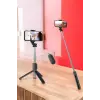 Kumandalı Tripod Telefon Tutucu Selfie Çubuğu 360 Derece Dönebilen