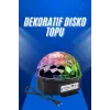 Küre Disko Topu Müzik Çalar Renkli Lazer Işıklı Bluetooth Disko Parti Işığı Kumandalı