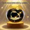 Lazer İşlemeli Yunus Kristal Küre Sıcak Işıklı Ahşap Standlı