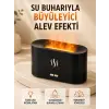 LED Alev Efektli Hava Nemlendirici 9 12 Saat Kullanımlı Aroma Difüzörü