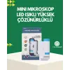 LED Aydınlatmalı 80–200 Kat Büyütmeli Cep Mikroskop