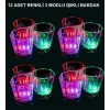 Led Işıklı Eğlence Bardakları - 3 Modlu Renk Değiştiren Bardak 12 Adet Bx40