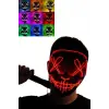 Led Işıklı Neon Maske Cadılar Bayramı Maskesi Korkunç Korku Maskesi
