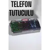 Led Işıklı Oyuncu Klavye Usb Girişli RGB Işıklı Q Klavye Mouse Hediyeli
