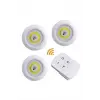 Led Lamba 3lü Uzaktan Kumandalı Yapışkanlı