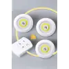 Led Lamba 3lü Uzaktan Kumandalı Yapışkanlı Beyaz Işık