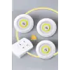 Led Lamba 3lü Uzaktan Kumandalı Yapışkanlı Beyaz Işık