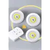 Led Lamba 3lü Uzaktan Kumandalı Yapışkanlı Beyaz Işık (Kopya)