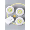 Led Lamba 3lü Uzaktan Kumandalı Yapışkanlı Beyaz Işık (Kopya)