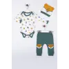 Little Fox Desenli 3lü % 100 Pamuklu Erkek Takım