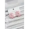 Lotus Model Pembe Renk Kristal Taşlı Kadın Küpe