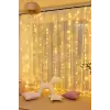 Lw-7 300 Ledli 10 Sarkıt Perde Led Işık, 8 Modlu Uzaktan Kumandalı, 3x3 Metre Peri Telli Led