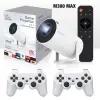 M300 MAX Retro video oyunu konsolları Android 11 sistemi mini taşınabilir akıllı projektör 720p ev projektör 64GB 46000 + oyunlar