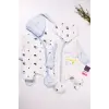 Marin Kruze Desenli Erkek Bebek 4lü Tulum Seti