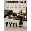 Masaj Tabancası 4 Başlıklı Kas ve Vücut Ağrıları İçin Şarjlı Darbeli