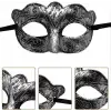 Maskeli B Antik Gri Gümüş Eskitilmiş Maske B Venedik