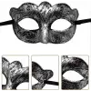 Maskeli Balo Antik Gri Gümüş Eskitilmiş Maske Balo Venedik Bx40