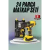 Matkap Seti 24 Parça Çift Bataryalı Darbeli Led Işıklı Vidalama