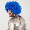 Mavi Renk Kıvırcık Afro Bonus Peruk Bx40