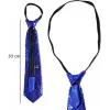 Mavi Renk Pul Payetli Işıltılı Parti Kravatı 33 Cm Bx40