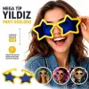 Mega Tip Yıldız Parti Gözlüğü Sarı Renk