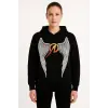 Metallica İki İplik Kapüşonlu Ön ve Arka Baskılı hoodie - Siyah