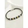Mıknatıslı Deri Çelik Bileklik