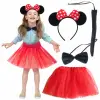 Minnie Mouse Kostüm Seti Etek Taç Kuyruk Papyon Gösteri Seti