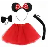 Minnie Mouse Kostüm Seti Etek Taç Kuyruk Papyon Gösteri Seti Bx40