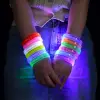 Mor Led Işıklı Baskı Yapılabilen Pilli Bileklik Bilezik 1,5 Cm Genişlik